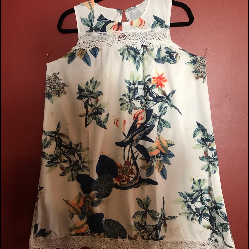 Summer time silky floral tunic